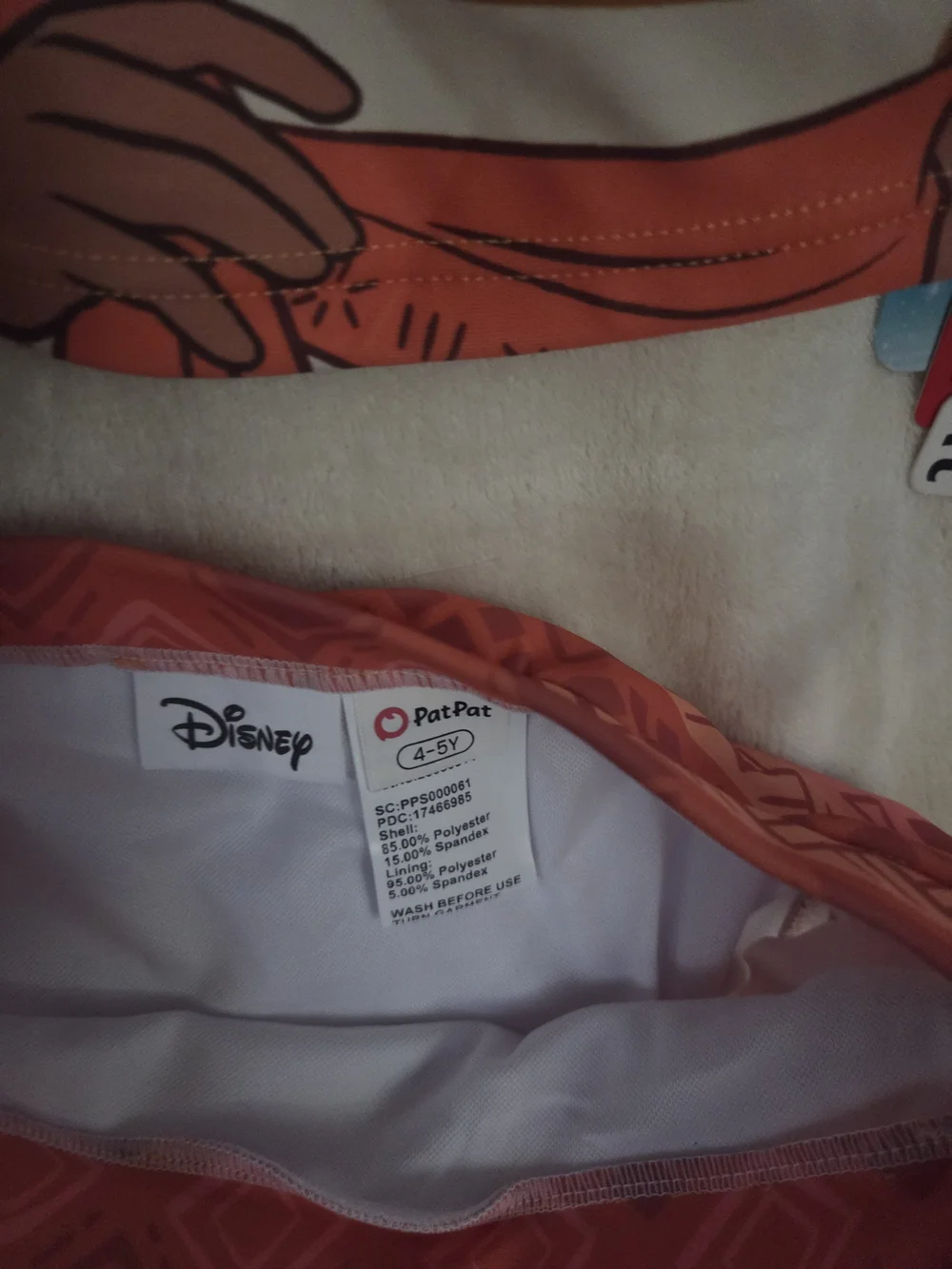 Disney Girls' Orange & Coral Moana Two-Piece Swim Set